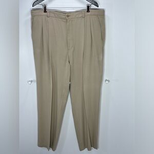 Paradise Coves 100% Silk Khaki Pants Men's Size 40x32 Loose Fit Preppy